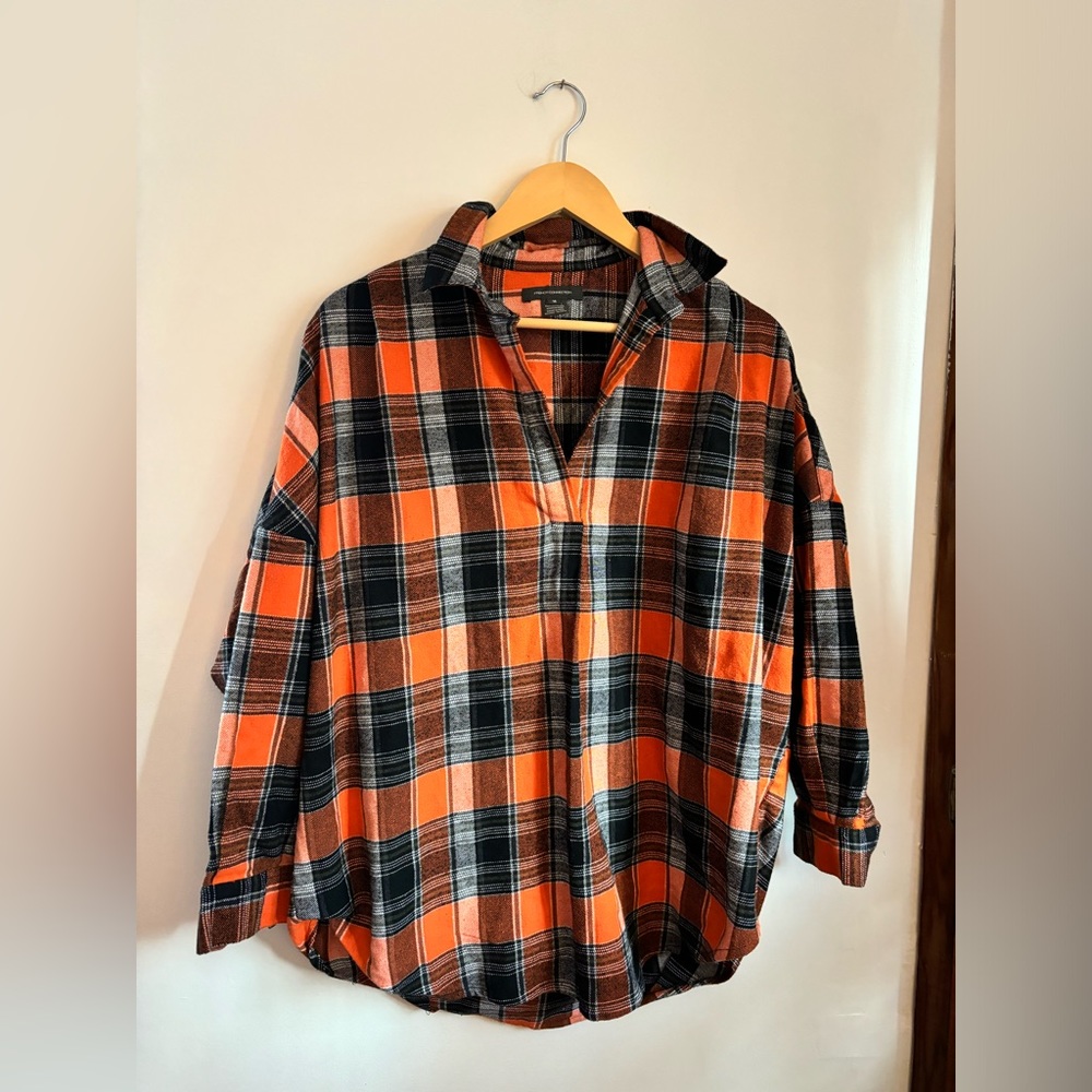 FRENCH CONNECTION | Plaid Collared Top | M